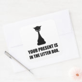 Kat-Cadeau in de vuilnisbox Vierkante Sticker (Envelop)