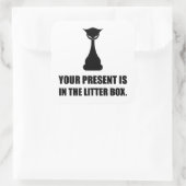 Kat-Cadeau in de vuilnisbox Vierkante Sticker (Tas)