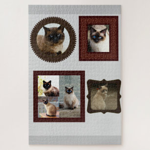 Kat-cadeau voor Siamese kattenfamilie puzzle 1000 Legpuzzel