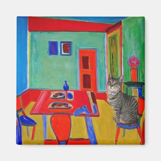 Kat Cafe Magneet (Voorkant)