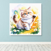 Kat Canvas Afdruk (Insitu (Houten vloer))