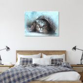 Kat Canvas Afdruk (Insitu (Slaapkamer))