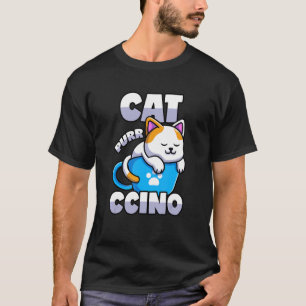 Kat Cappuccino Woordspeling Kitten In Koffiekop T-shirt