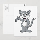 Kat-Cartoon Briefkaart (Voorkant / Achterkant)