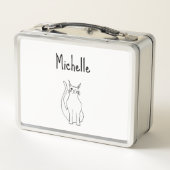 Kat Cartoon Leuk Winking Kat Zwart Wit (Achterkant)