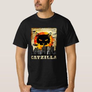 kat, catzilla, leuk, humor, sms, japan t-shirt