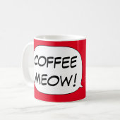 Kat Chat COFFEE MEOW! door BlissAndKittens Koffiemok (Voorkant links)