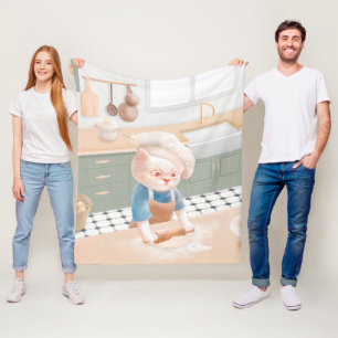 Kat Chef Bakken in de Keuken Fleece Deken