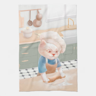 Kat Chef Bakken in de Keuken Theedoek