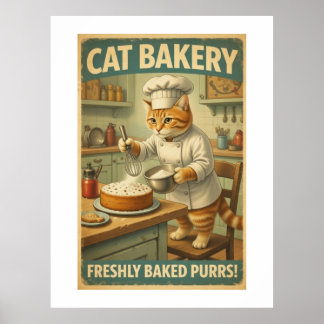 Kat Chef Poster Muurkunst