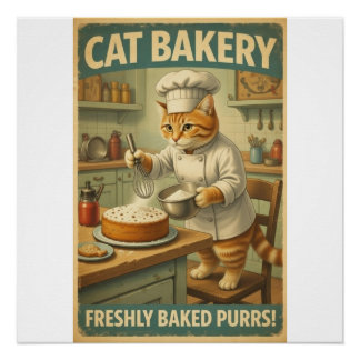 Kat Chef Poster Muurkunst Perfect Poster