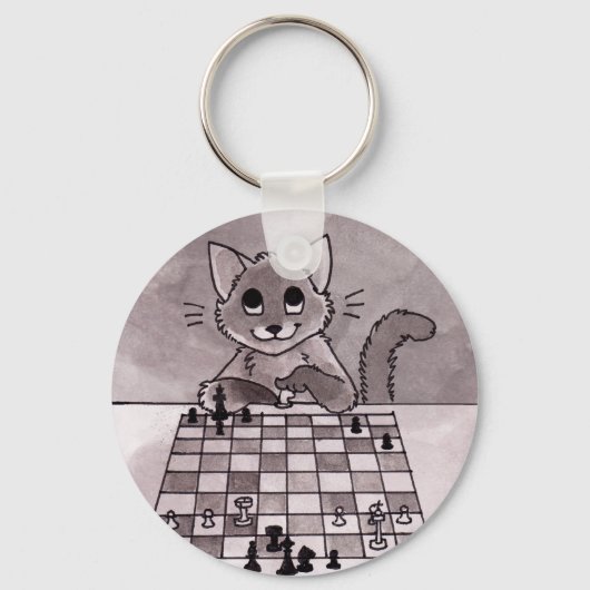 Kat Chess Sleutelhanger (Voorkant)