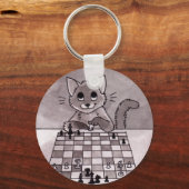 Kat Chess Sleutelhanger (Voorkant)