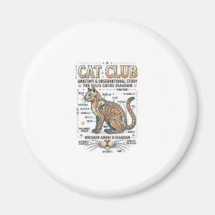 Kat Club Kat Anatomie Wetenschappelijk Diagram Vin Magneet