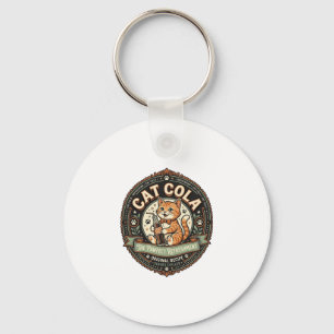 Kat Cola Kat Frisdrank Drank Etiket Kat Vintage V Sleutelhanger