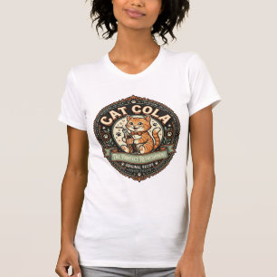 Kat Cola Kat Frisdrank Drank Etiket Kat Vintage V T-shirt