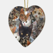 Kat Collage Keramisch Ornament (Links)