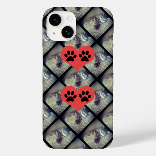 Kat Collage met Pawafdrukken van Shirley Taylor Case-Mate iPhone Case (Achterkant)