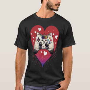 Kat controller gamen Schattig Katje Hart Kitty Lie T-shirt