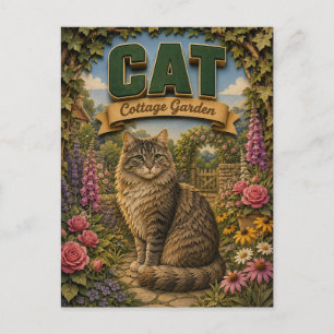 Kat Cottage Garden POPCUT Briefkaart