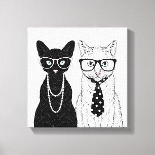 Kat Couple Canvas Afdruk