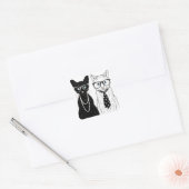 Kat Couple Vierkante Sticker (Envelop)