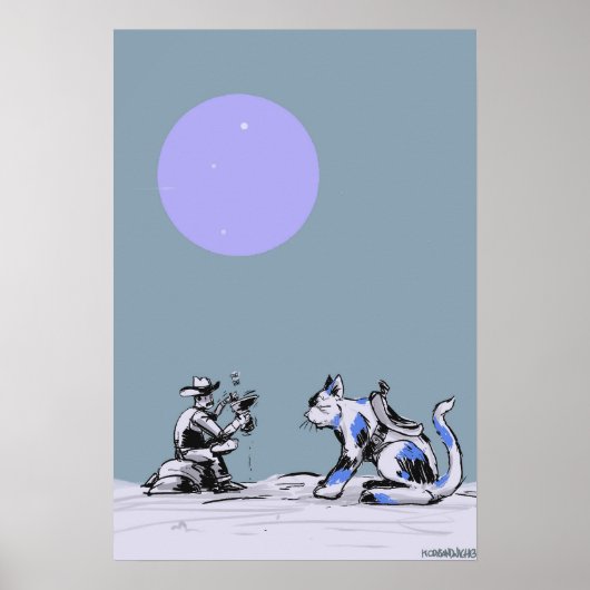 Kat Cowboy Poster (Voorkant)