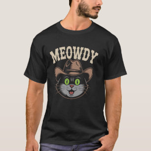 Kat Cowboy Western Meowdy Kitty Grappige Kitten Hu T-shirt