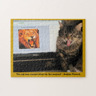 Kat Creëer toen de leeuw werd gespoten Legpuzzel