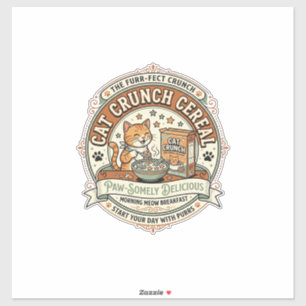 Kat Crunch Ontbijtgranen Kat Ontbijt Granen Doos K Sticker