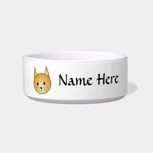 Kat. Cute ginger kat. Voerbakje