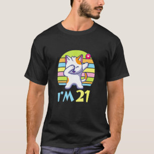 Kat Dabbing with Heart Happy of You 21 Years Old T-shirt