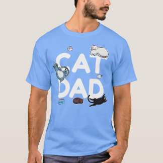 Kat Dad Cat Cat man Papa Kat Meow (3) T-shirt