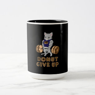 Kat Dadlift krachtpatser Donut Gym Tweekleurige Koffiemok