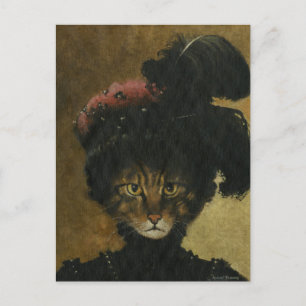  kat dame Briefkaart