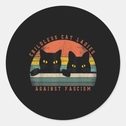 Kat Dames 2 Ronde Sticker (Voorkant)