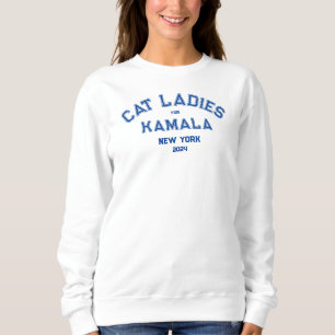 Kat Dames voor Kamala 2024 Custom State Wit Trui