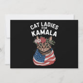 Kat Dames voor Kamala Cat Lady Harris Verkiezing Kaart (Voorkant)