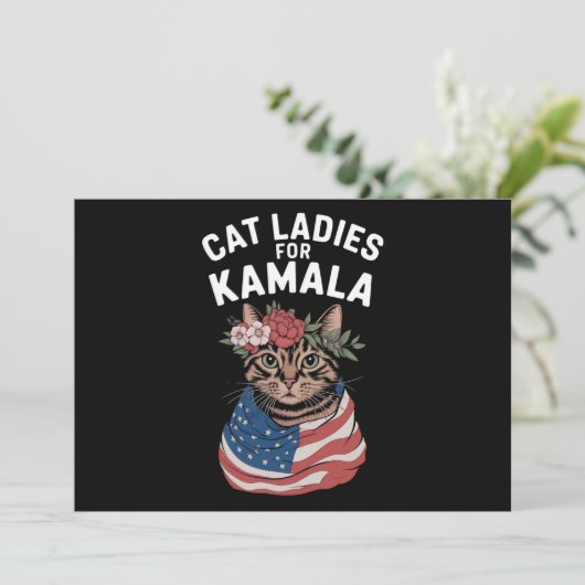 Kat Dames voor Kamala Cat Lady Harris Verkiezing Kaart (Staand voorkant)