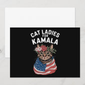 Kat Dames voor Kamala Cat Lady Harris Verkiezing Kaart (Voorkant / Achterkant)