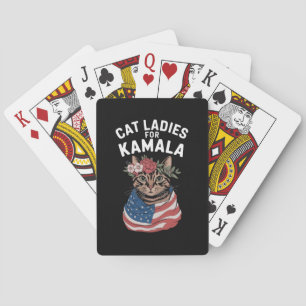 Kat Dames voor Kamala Cat Lady Harris Verkiezing Pokerkaarten