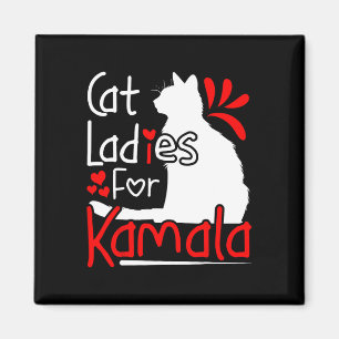 Kat Dames voor Kamala Silhouette Graphic Magneet