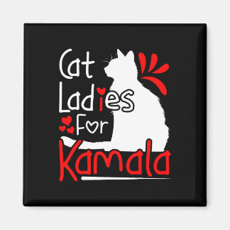 Kat Dames voor Kamala Silhouette Graphic Magneet
