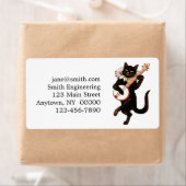 Kat dat Banjo speelt Etiket (Insitu)