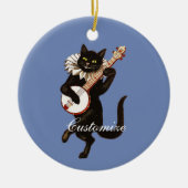 Kat dat Banjo Thunder_Cove speelt Keramisch Ornament (Voorkant)