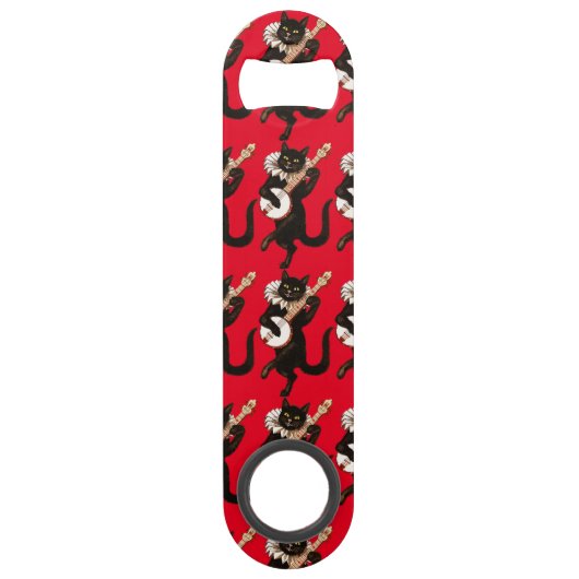 Kat dat Banjo Thunder_Cove speelt Speed Flessenopener (Achterkant)