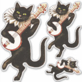 Kat dat Banjo Thunder_Cove speelt Sticker (Voorkant)