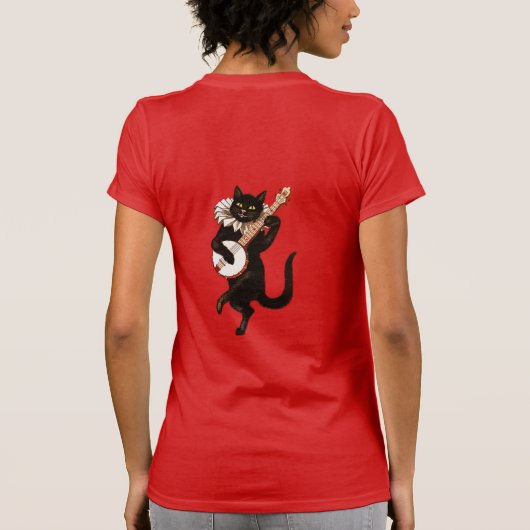 Kat dat Banjo Thunder_Cove speelt T-shirt (Achterkant)