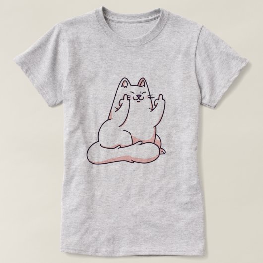 Kat dat de vinger geeft t-shirt (Design voorkant)