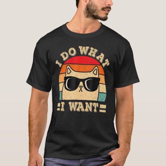 Kat dat ik doe wat ik wil met mijn kat t-shirt (Voorkant)